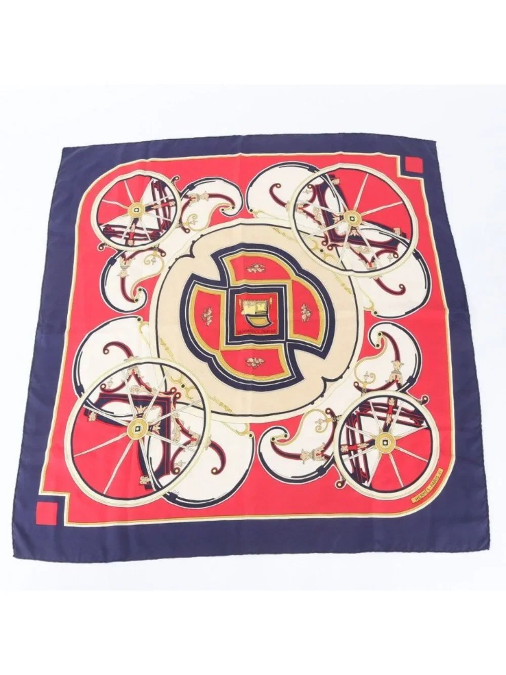 Hermes Carre 90 Washington's Carriage George Silk 100% Scarf